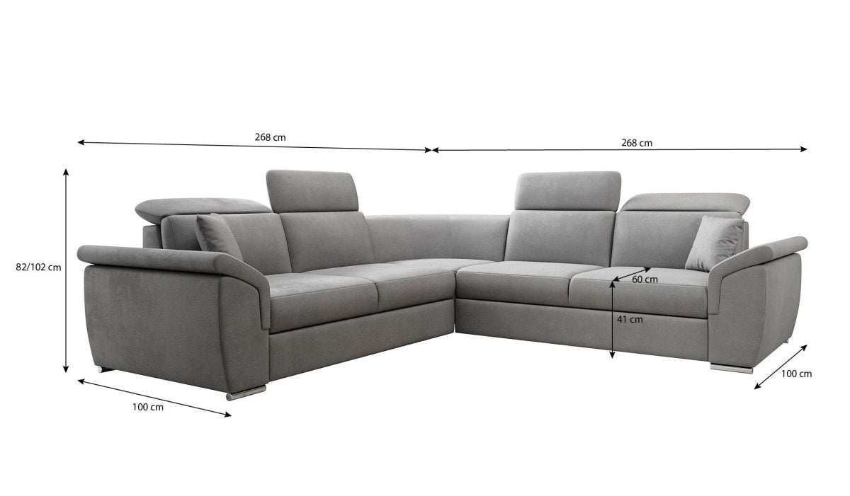 Designer Sofa Fernando mit Schlaffunktion und Stauraum - Luxusbetten24