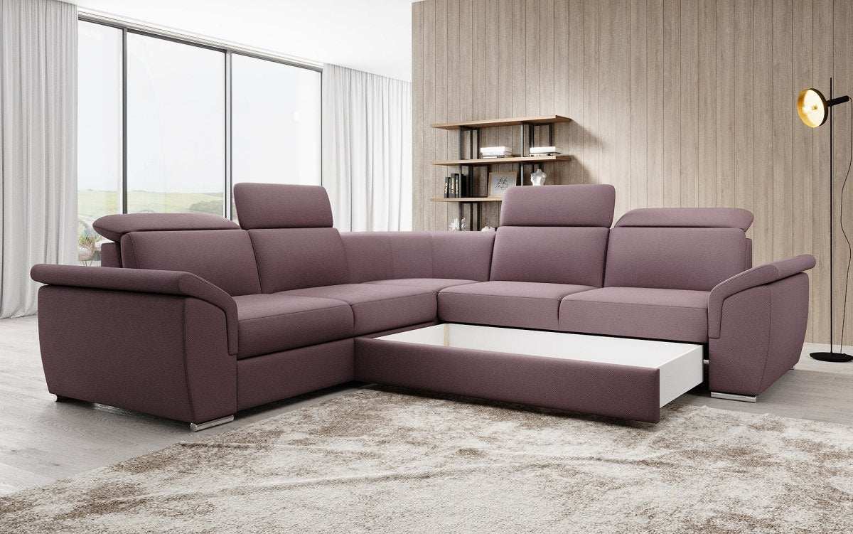 Designer Sofa Fernando mit Schlaffunktion und Stauraum - Luxusbetten24