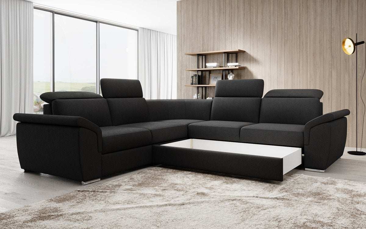 Designer Sofa Fernando mit Schlaffunktion und Stauraum - Luxusbetten24