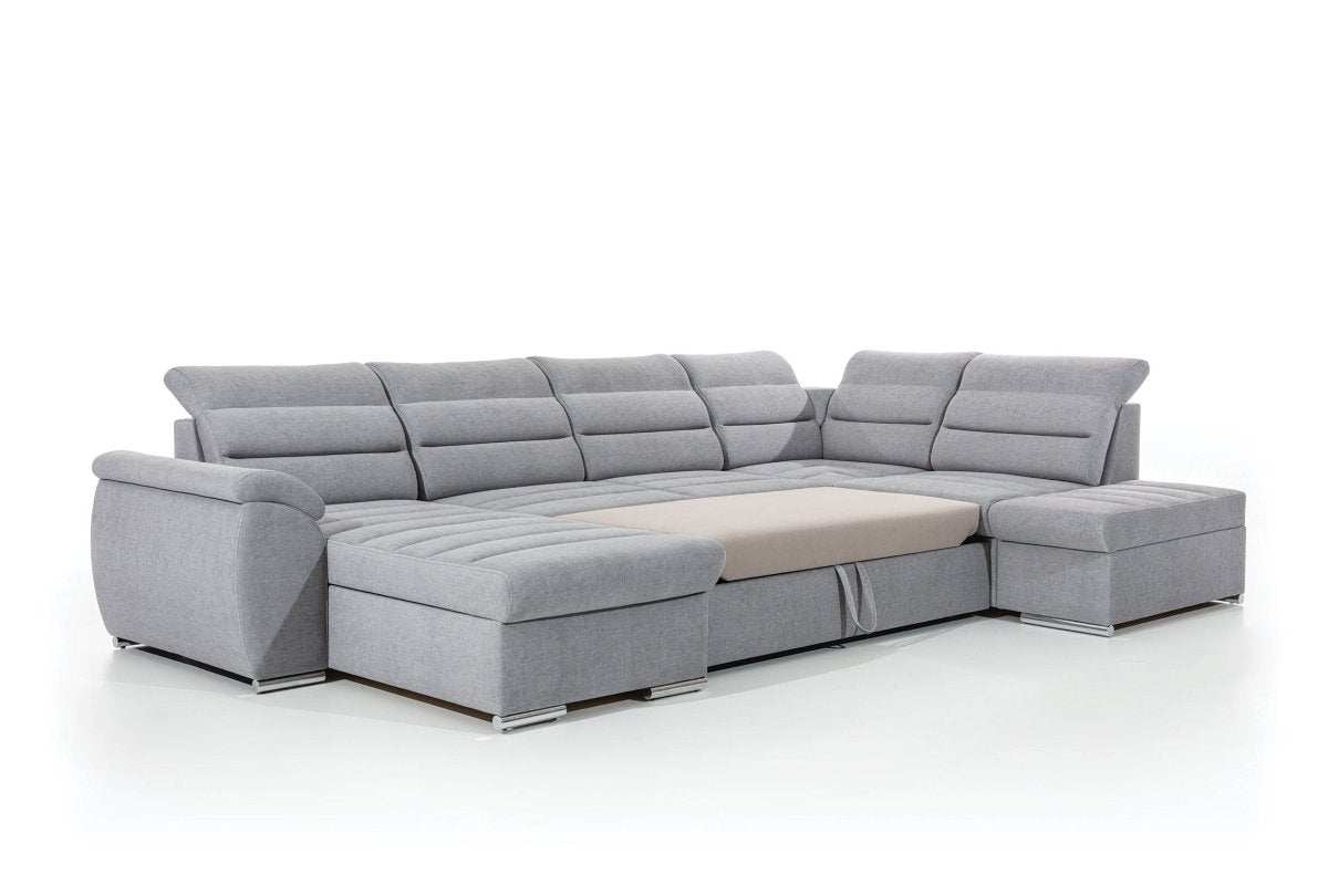 Designer Sofa Indigo mit Schlaf- und Klappfunktion - Luxusbetten24