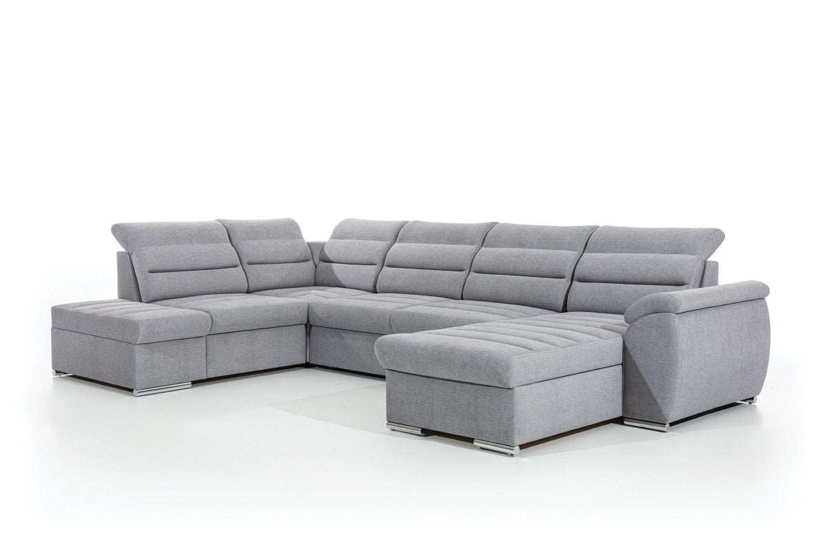 Designer Sofa Indigo mit Schlaf- und Klappfunktion - Luxusbetten24