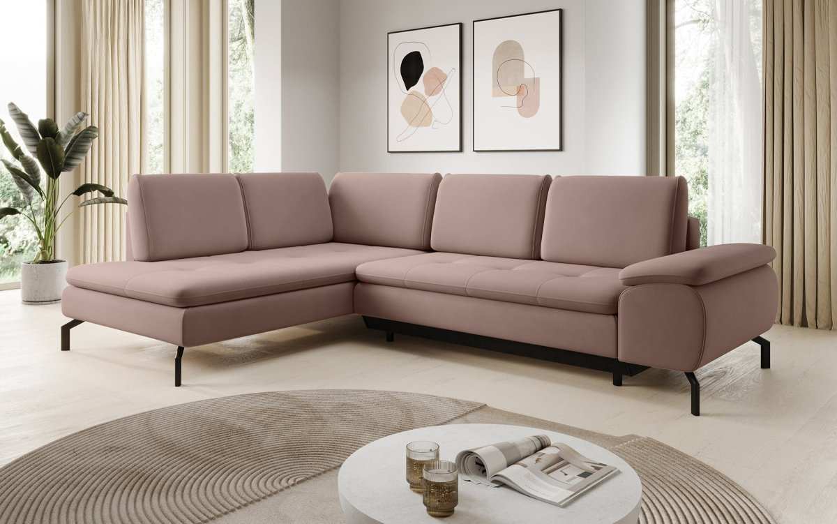 Designer Sofa Verila L mit Schlaf- und Klappfunktion - Luxusbetten24