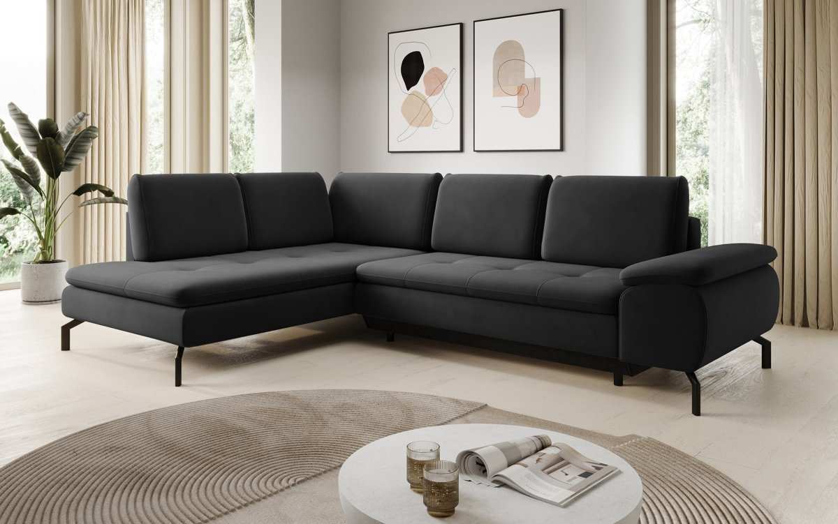 Designer Sofa Verila L mit Schlaf- und Klappfunktion - Luxusbetten24